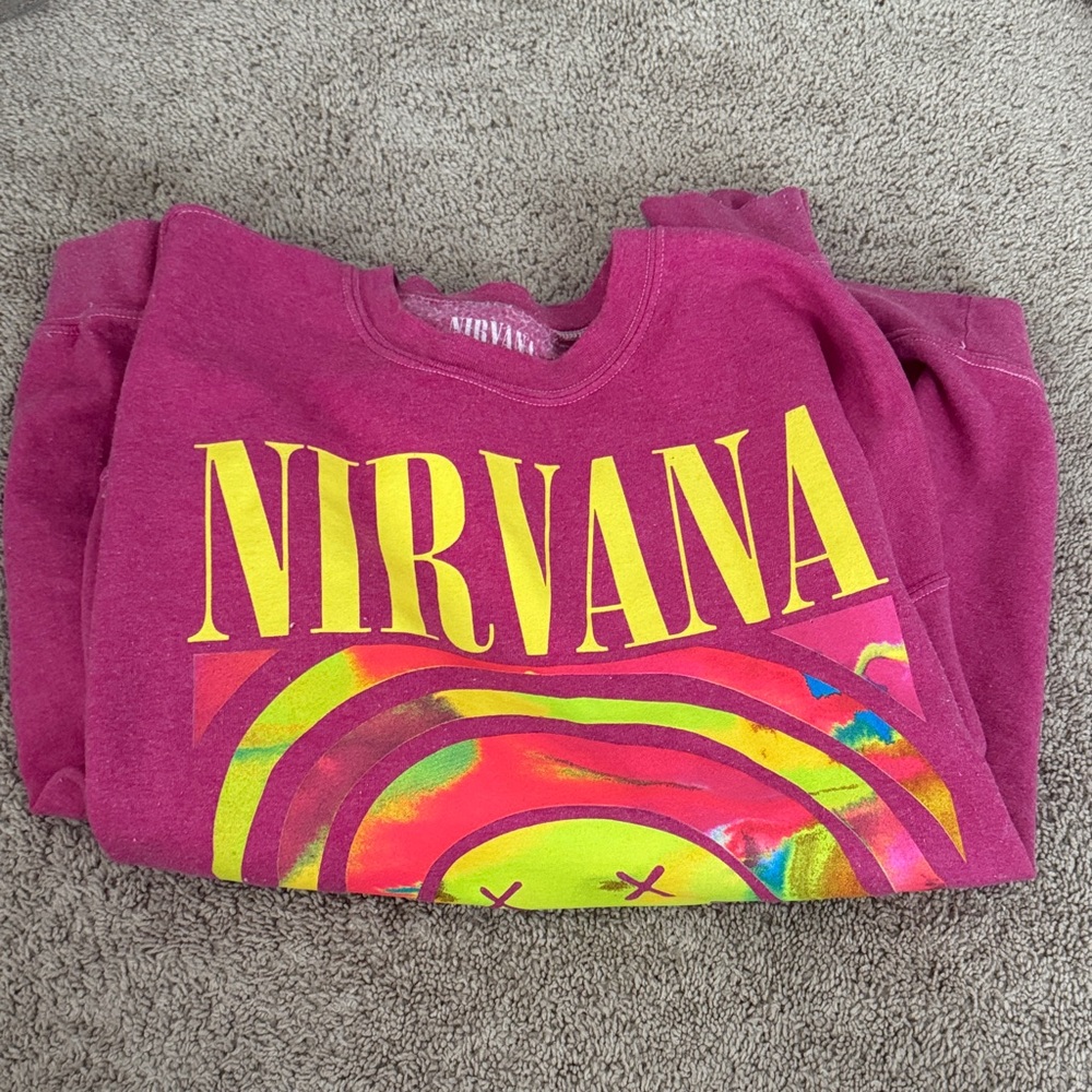 Urban Outfitters Nirvana Smile Overdyed Crewneck Size Small/Medium